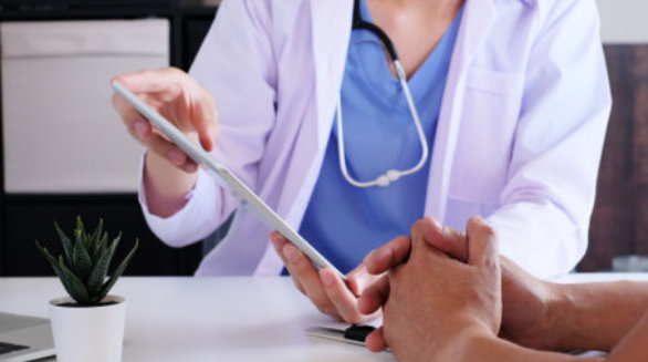 doctor and woman talking